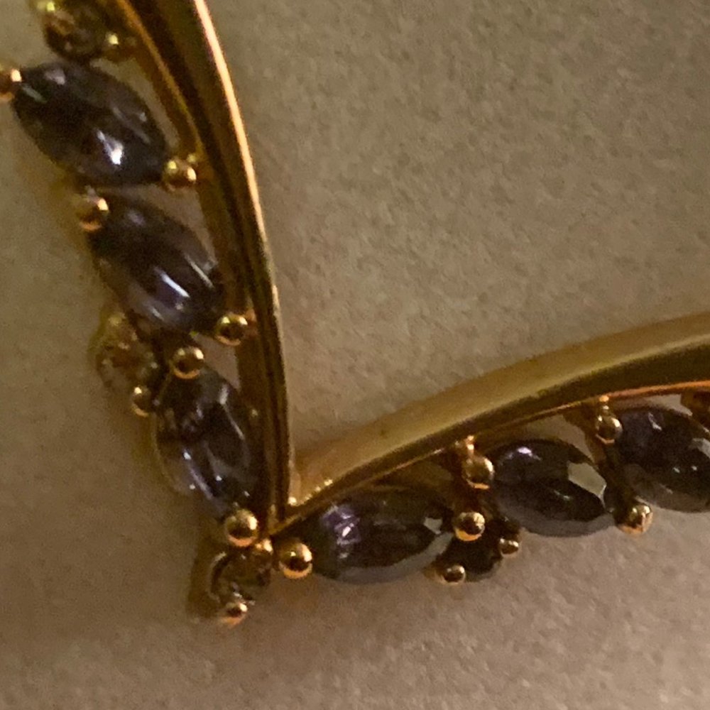 23 year faux Amethyst and rhinestone 19 inch necklace